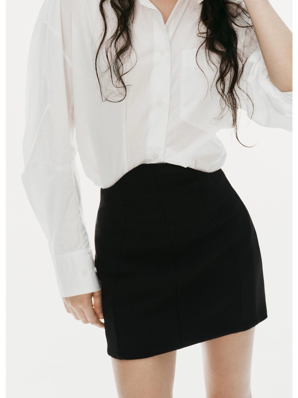 Brand New 2026 fall newest season Zara Black Sculpted Panel Mini Skirt